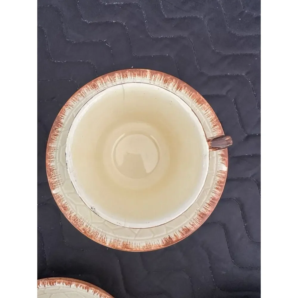 Vintage Keele Street Pottery Cottage Core Hand Painted Tea Cups Set Of 5 UK
